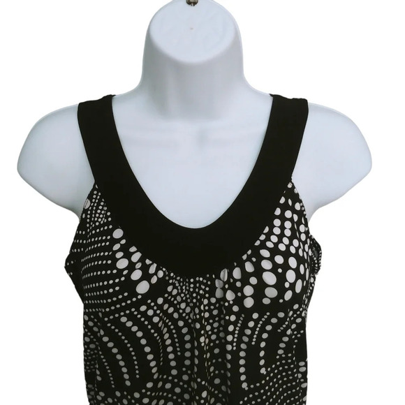 Black and White Random Polka Dot Sleeveless halter-like top S - Picture 2 of 7
